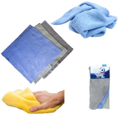 Imagem de Kit 3 Panos de Microfibra Super Soft, 30cm x 30cm, Ultra Absorvente, Reutilizável, Cores Sortidas Pia Móveis Delicados Vidros Espelhos Limpeza Geral Casa Cozinha Janelas Dia A Dia