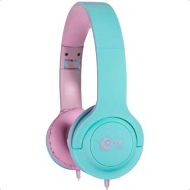 Imagem de Headset Fone de Ouvido Kids Oex Sugar Dobrável Rosa E Verde