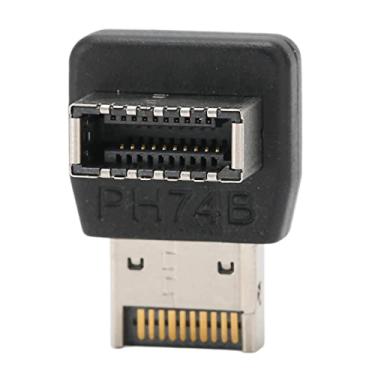Imagem de Adaptador USB 3.1 tipo E, conector USB da placa-mãe do computador, adaptador tipo 3.1, cotovelo de direção de 90 graus para transmissão de sinal estável Plug and Play (PH74B)