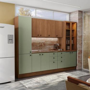 Imagem de Cozinha Modulada Pixel Kappesberg 100% MDP Canela/Verde Frevo/Canela 2