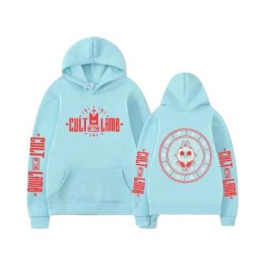 Imagem de Moletom Unissex Oversized De Algodão Com Capuz 2024 Cult of the Lamb A
