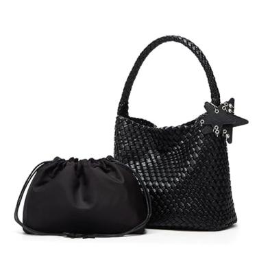 Imagem de Eiyye Bolsa feminina de tecido leve, macia, feita à mão, bolsa de ombro casual para uso diário, para trabalho, compras, viagens e férias