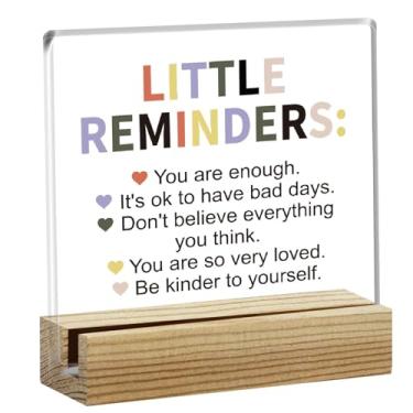 Imagem de CRASPIRE Inspirational Gifts Cartão de mesa de acrílico com porta-cartões de madeira, sinal de palavras encorajadoras, placa de exibição transparente reutilizável para sala de aula, sala de estudo