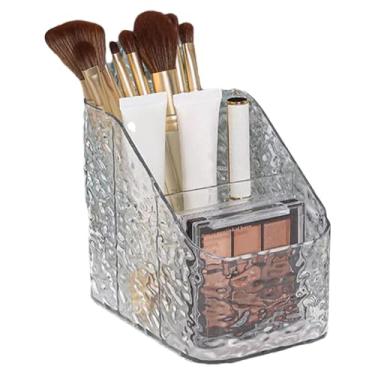 Imagem de Caixa organizadora de maquiagem, organizador de cosméticos de mesa,Caixa de cosméticos para pincel de maquiagem de mesa - Organizador de maquiagem de design transparente para rímel, batom, esmalte, pa