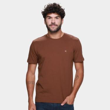 Imagem de Camiseta Calvin Klein Casual Masculina, Marrom, G