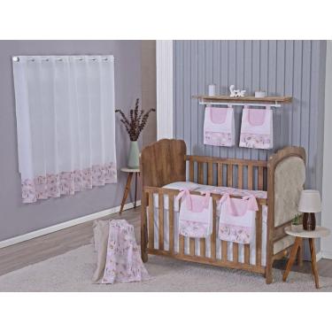 Imagem de Enxoval Bebe Kit Berço Americano Cortina Algodão Menino