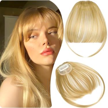Imagem de Franja com prendedor de cabelo, franja fina de 5 g, apliques de cabelo para mulheres, franja com têmporas, extensões de cabelo grosso curvado natural, peruca de cortina, loiro acinzentado
