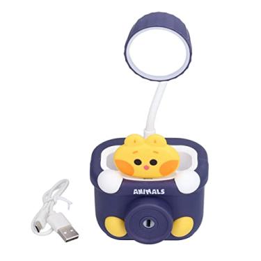 Imagem de Lâmpada de mesa LED multifuncional portátil flexível pescoço de ganso fonte de alimentação de emergência iluminação de proteção ocular para dormitório de quarto de escritório (Azul escuro)