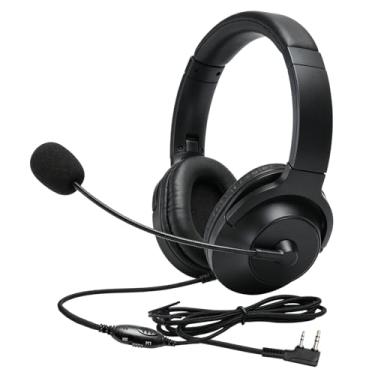 Imagem de Fone de ouvido Walkie Talkie Overhead com microfone Boom Redução de Ruído 2 Pinos Fone de Ouvido Over-The-Ear Cancelamento de Ruído Rádio Bidirecional Abafadores de Ouvido para Kenwood Retivis Baofeng