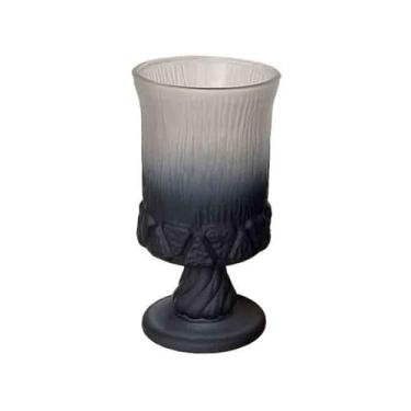 Imagem de Taça de vidro vintage em relevo, copos de vidro fosco preto gradiente de 255 g para suco de coquetel de vinho champanhe