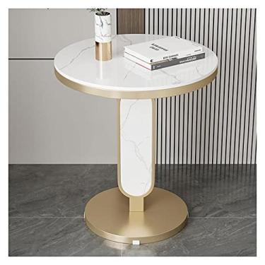 Imagem de Mesa de canto pequena moderna, mesa lateral com moldura de metal, impermeável, para sofá pequeno, mesas laterais de café, quarto, ambientes internos e externos, para sala de estar, quarto, varanda e