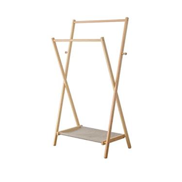 Imagem de Suporte para chapéu, cabideiro, de madeira, suporte para pendurar no chão, varal duplo, multifuncional, quarto, economia de espaço, cabideiro, corredor, árvore, (médio)