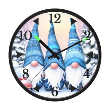 Imagem de STAYTOP Lindo boneco de neve de Natal relógio de parede LED para quarto com brilho noturno, relógios de parede silenciosos de 30 cm para decoração de sala de estar, controle de som, relógio de parede