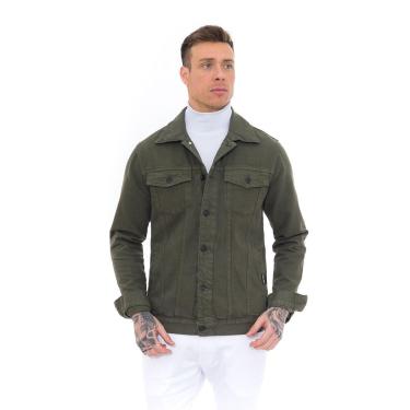 Imagem de Jaqueta jeans masculina cores clássicas Casaco Sarja Casual-Masculino