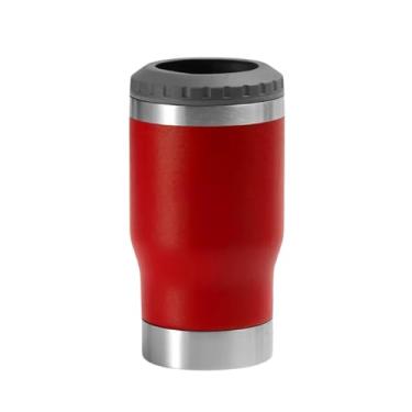 Imagem de Copo Térmico Porta Long Neck e Lata Inox 2 em 1 com Isolamento a Vácuo 420ml Parede Dupla (Vermelho)