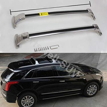 Imagem de YiXi-Partswell 2 peças de rack de teto barras transversais bagageiro de aço inoxidável adequado para Cadillac XT5 2016-2020 - prata