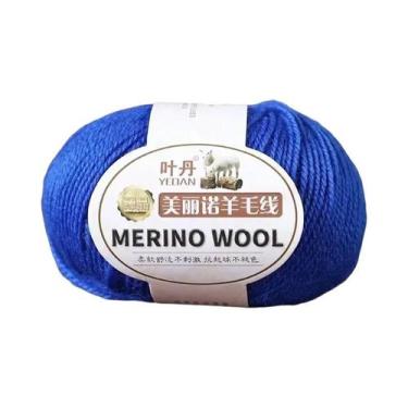 Imagem de Fio De Lã Merino Macio 50g Anti-Pilling Para Tricô À Mão, Crochê, Suét