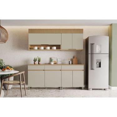 Imagem de Cozinha Modulada Nesher Realeza 4 Peças CZ103 Carvalho/Greice