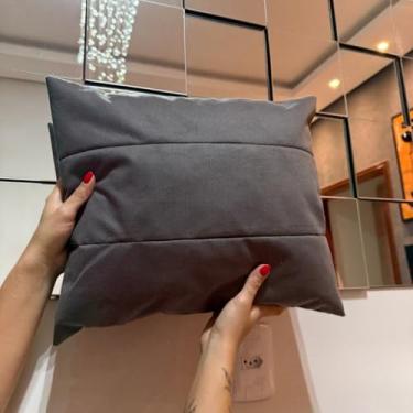 Imagem de Kit Almofadas Decorativas com Zíper e Enchimento 45x45cm – Capas em para Sala e Quarto(4,CHUMBO)