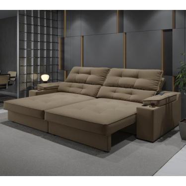 Imagem de Sofá Santiago 2,30m (L) com Carregador USB e Porta Copos Retrátil e Re