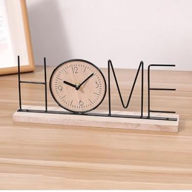 Imagem de Relógio de prateleira de mesa, ornamento de relógio de mesa decorativo moderno, operado por bateria, para sala de estar, quarto, escritório (versão doméstica)