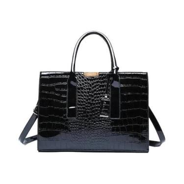 Imagem de Bolsa Tote De Couro Vintage Para Mulheres Com Grande Capacidade, Padrã