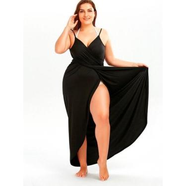 Imagem de Canga de Amarrar Saída de Praia Midi Plus Size Vestido Modelador Verao