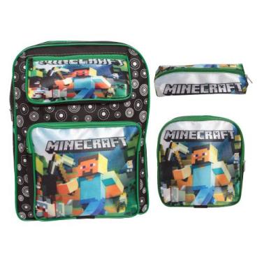 Imagem de Kit Mochila Infantil Masculina Costas Média Com Lancheira - Plike