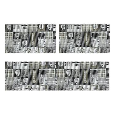 Imagem de Conjunto 3 Tapetes Cozinha Banheiro Compacto Passadeira Duna - Tokdeca