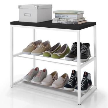 Imagem de Banco Sapateira Organizar Calçados Tampo Em Mdp Aço Aramado - Carisma