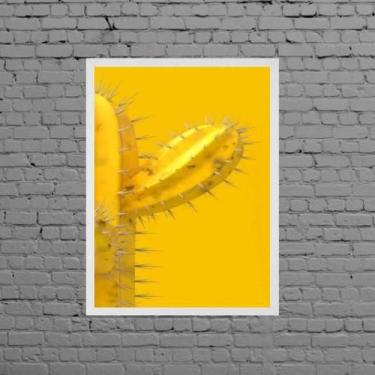Imagem de Quadro Decorativo Cacto Amarelo 24X18Cm - Quadros On-Line