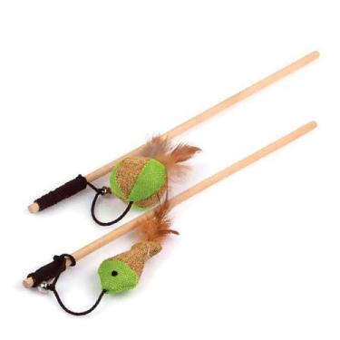 Imagem de Vara para Gato Rato Sisal com penas - Tex