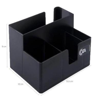 Imagem de Porta Guardanapos e Sachês Coza Casual Preto 14x10,6x9,4 cm para Resta