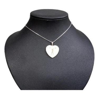 Imagem de Colar Com Pingente Madre Pérola Coração Academia Musculação - De Castr