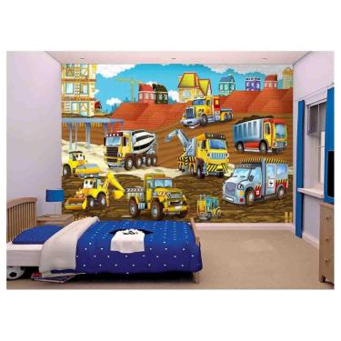 Imagem de Papel De Parede Infantil Trator Caminhão Kids  Azs155