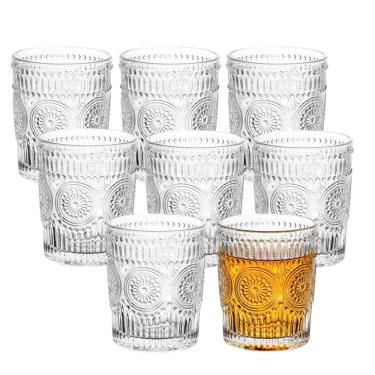 Imagem de Jogo 8 Copo De Whisky Vidro Baixo Para Drink Whiskey Uisque Transparente Zara 275ml Em Casa Tem