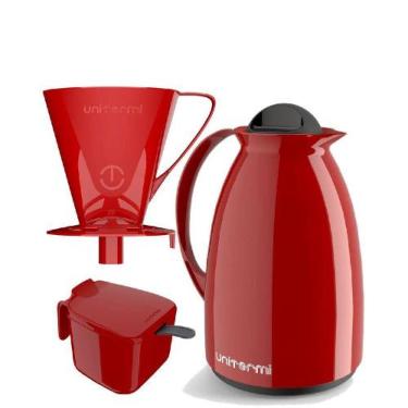 Imagem de Kit Garrafa Térmica Café Prático com Açucareiro com Colher e Suporte p