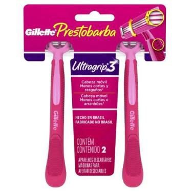 Imagem de Aparelho de Depilação Prestobarba UltraGrip 3 Base Móvel - Gillette