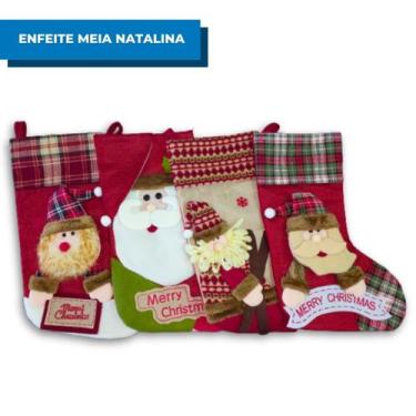 Imagem de Meia Natalina Estampa Sortida 18x40cm - Sunway