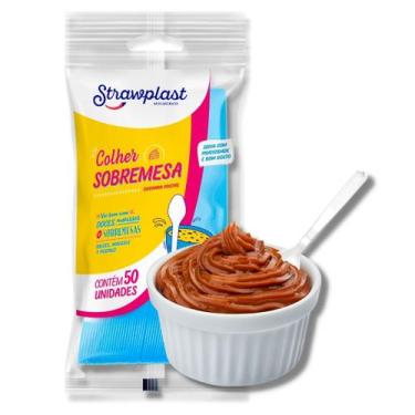 Imagem de Colher Sobremesa Azul  1.000 Unidades - STRAWPLAST