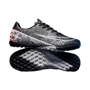 Imagem de Tênis De Futebol Indoor Unissex De Cano Alto Com Solado Plano Para Tre