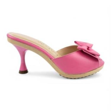 Imagem de Tamanco Tchocco Salto Taça em Couro Enfeite Laço-Feminino