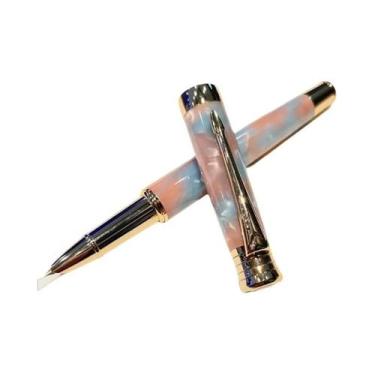 Imagem de Caneta-tinteiro De Resina Acrílica Azul, Irídio, 0,38 Mm, Acabamento E