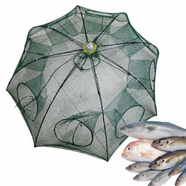 Imagem de Armadilha Covo Peixe 8 Furos Rede Pesca Isca Camarao Corvina Lagosta R