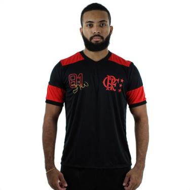 Imagem de Camiseta Braziline Flamengo Nova Zico Retro Preta e Vermelha - Masculi