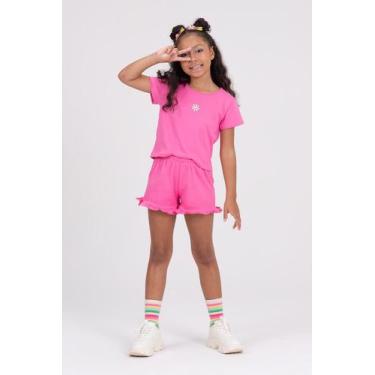 Imagem de Conjunto Infantil Cropped Girassol Pink - Vida Costeira Oficial, 4, Pi