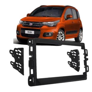 Imagem de Moldura Painel Dvd Radio 2din Fiat Mobi Black Piano - Autoplast