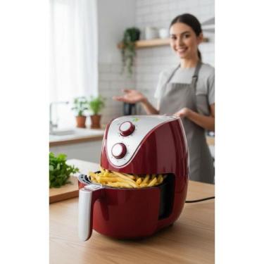 Imagem de Fritadeira Sem Óleo 3.5L Vermelha/Inox 1500W Cozinha Saudáve - Congrat