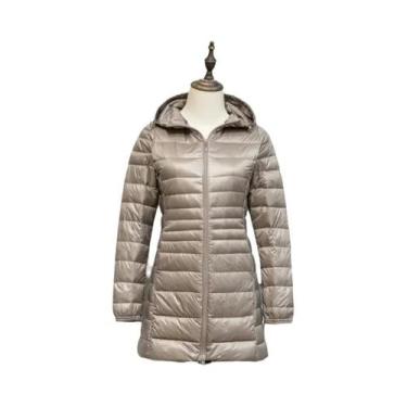 Imagem de Jaqueta Puffer Feminina plus Size 5XL 6XL 7XL Com Capuz, Ultra Leve, C