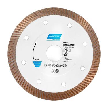Imagem de Disco Diamantado Norton Porcelanato Pro Fino 110x20mm